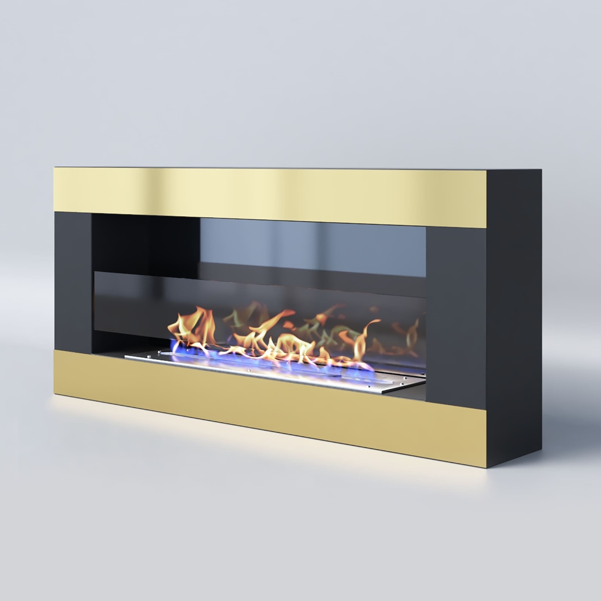 Биокамин "Русский огонь" Голд 900N настенный с декоративным стеклом (стемалитом) по цене 41 650 руб.