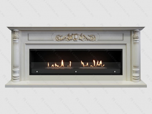 Каминный портал МДФ "Оксфорд 2000" с биокамином Lux Fire "Фаер Бокс Вега-2" (белый) Каминный портал МДФ "Оксфорд 2000" с биокамином Lux Fire "Фаер Бокс Вега-2" (белый)