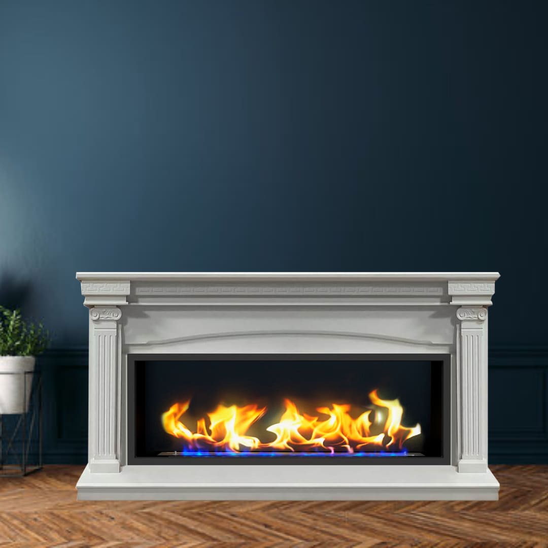 Биокамин в линейном портале "Русский огонь" Николь с декоративным стеклом (стемалитом) по цене 107 650 руб.