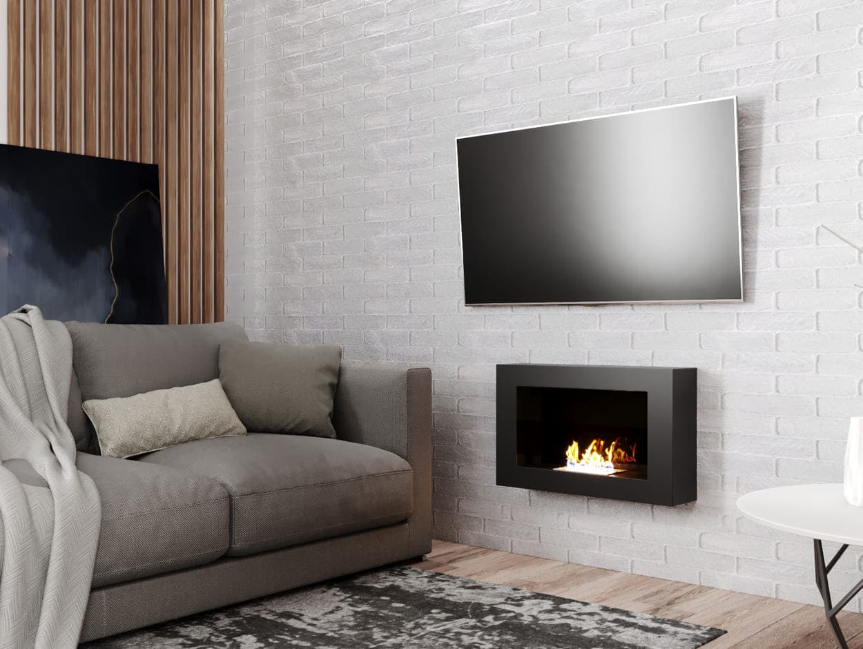 Биокамин "Русский огонь" Лайт 650N настенный с декоративным стеклом (стемалитом) по цене 19 350 руб.