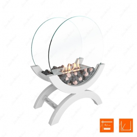 Биокамин напольный SteelHeat WOOD 400 серый по цене 37 900 руб.