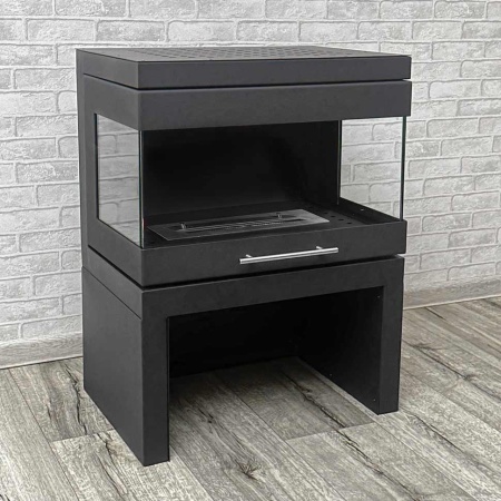 Напольный биокамин SteelHeat FAMILY черный по цене 142 000 руб.