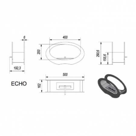 Настольный биокамин Kratki ECHO по цене 