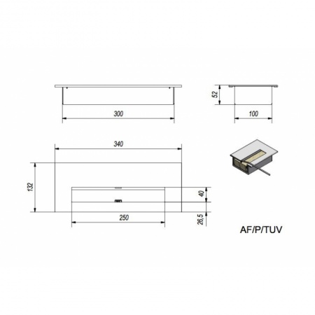 Биокамин DELTA 2 TUV HORIZONTAL(400*900) по цене €300