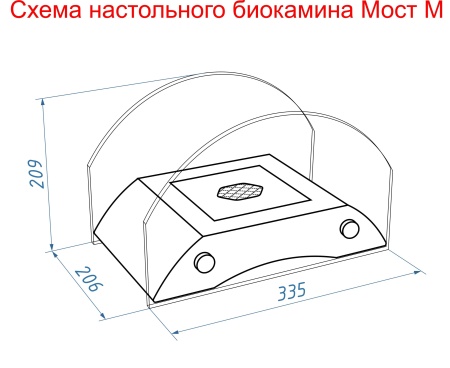 Настольный биокамин Lux Fire "Царский мост" M Бронза по цене 13 305 руб.
